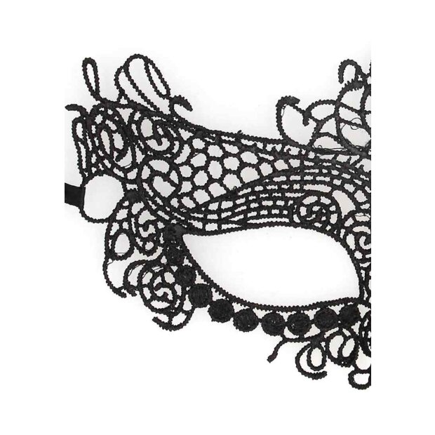 Queen Black Lace Mask  - Black