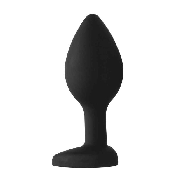 Diamond Heart Butt Plug - Large - Black 3,5 cm