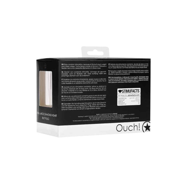 Diamond Heart Butt Plug - Extra Large - Black