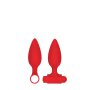 Silicone USB-Rechargeable Anal Set - Red