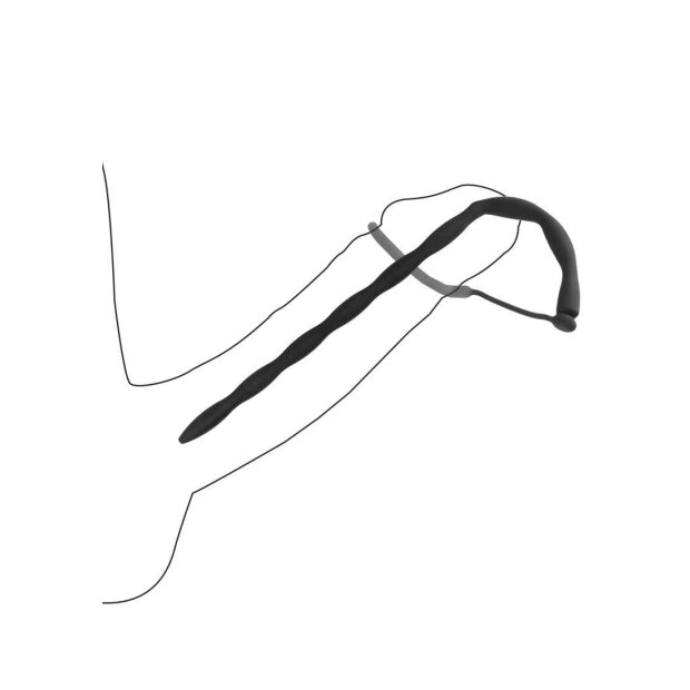 Silicone Plug & Cock Ring Set - Urethral Sounding - Black