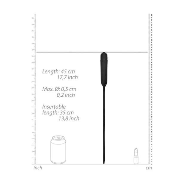 Silcone Vibrating Bullet Plug Extra Long - Urethral Sounding - B