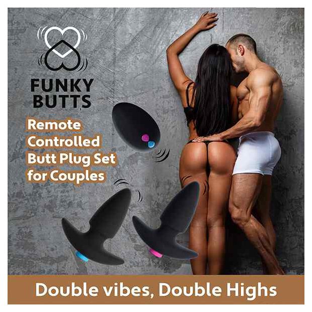FeelzToys - FunkyButts Remote Controlled Butt Plug Set for Couples