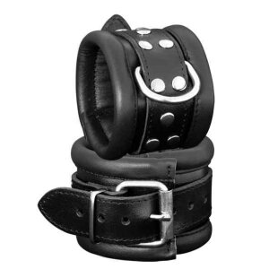 Leather Handcuffs Black 6,5 cm