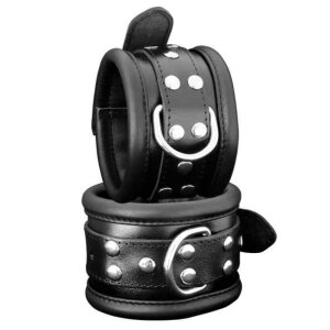 Leather Anklecuffs Black 6,5 cm