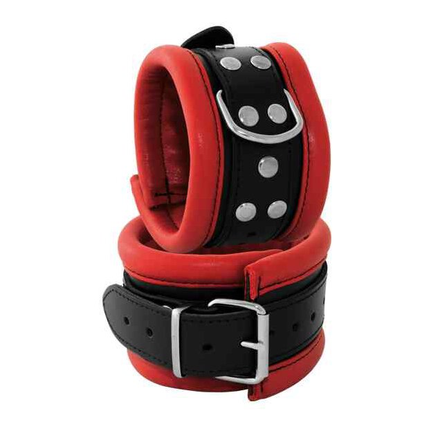 Leather Anklecuffs Red 6,5 cm