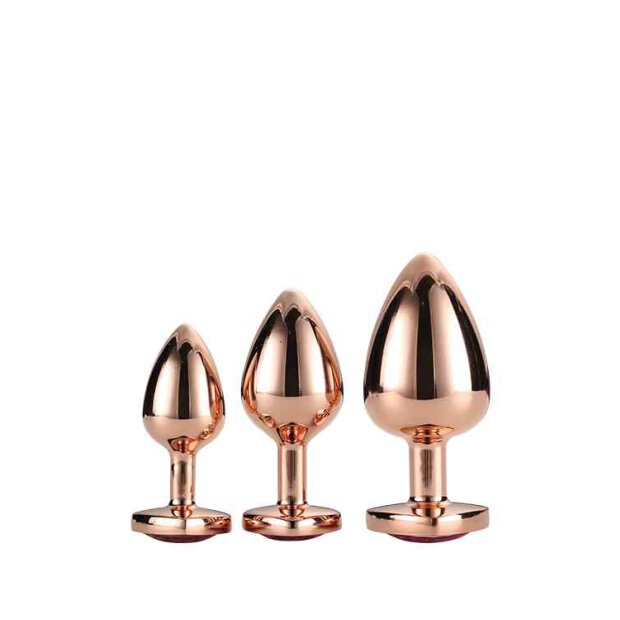 Gleaming Love Rose Gold Plug Set