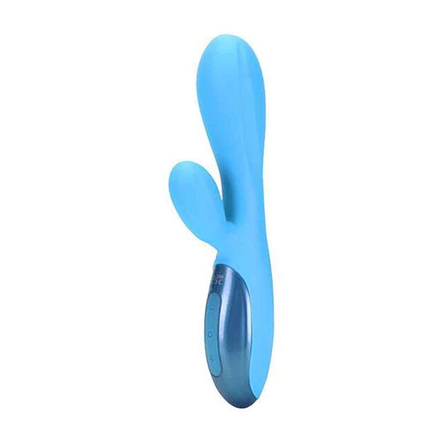UltraZone Excite 6x Rabbit Style Silicone Vibe - Blue