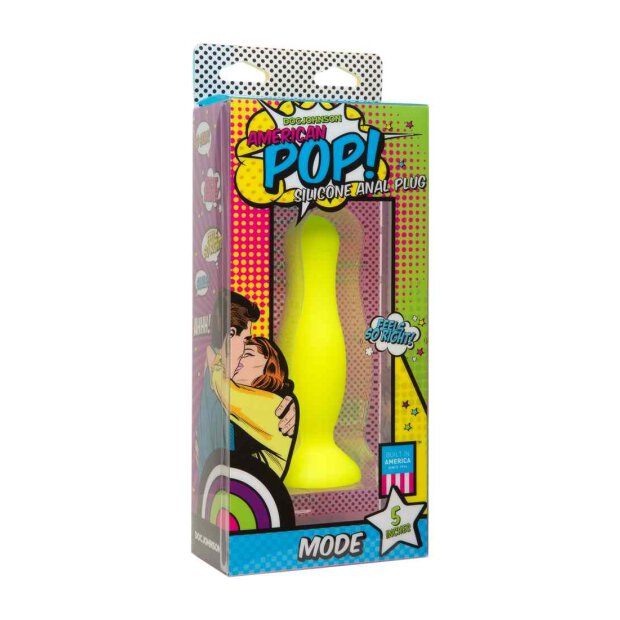 American Pop - Mode - Silicone Anal Plug - 5 Inch - Yellow
