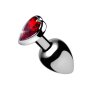 Red Heart Gem Anal Plug Large - Red 3 cm