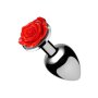 Red Rose Butt Plug - Medium - Red 3,3 cm