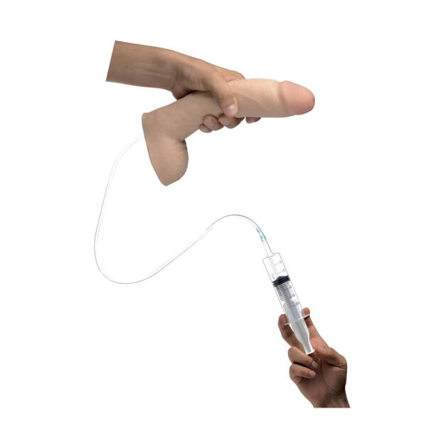 10 Inch Realistic Dual Density Squirting Dildo - Flesh