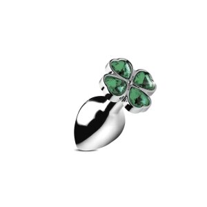 Booty Sparks Lucky Clover Gem - Small Anal Plug - Silver...