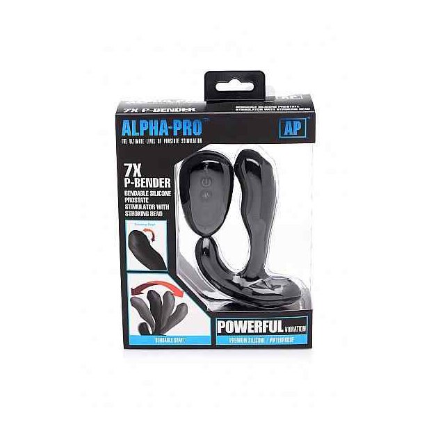 7X P-BENDER Bendable Prostate Stimulator with Stroking Bead - Bl