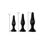 Triple Spire Tapered Silicone Anal Trainer Set of 3 - Black