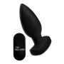 Smooth Vibrating Anal Plug with Remote Control - Black