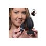 Ribbed Vibrating Anal Plug with Remote Control - Black