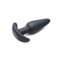 21X Vibrating Silicone Butt Plug with Remote Control - Black
