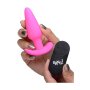 21X Vibrating Silicone Butt Plug with Remote Control - Pink