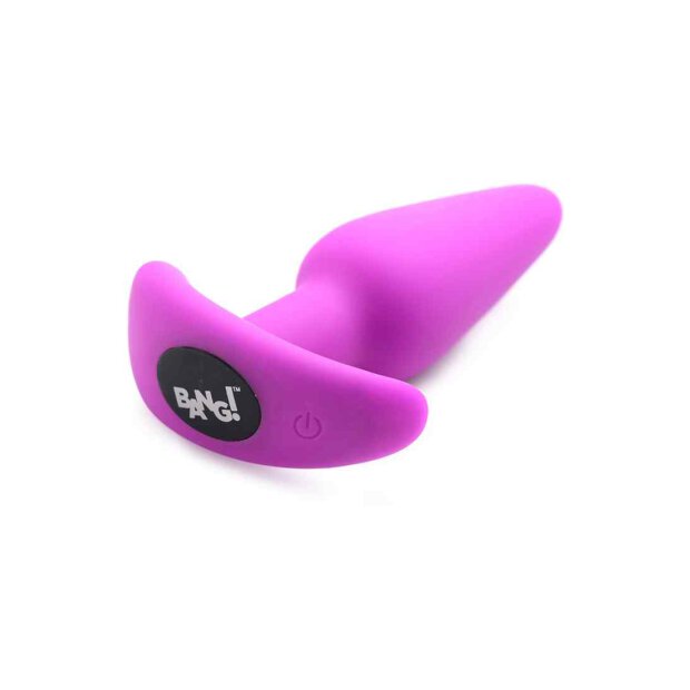 21X Vibrating Silicone Butt Plug w/ Remote Control - Purple