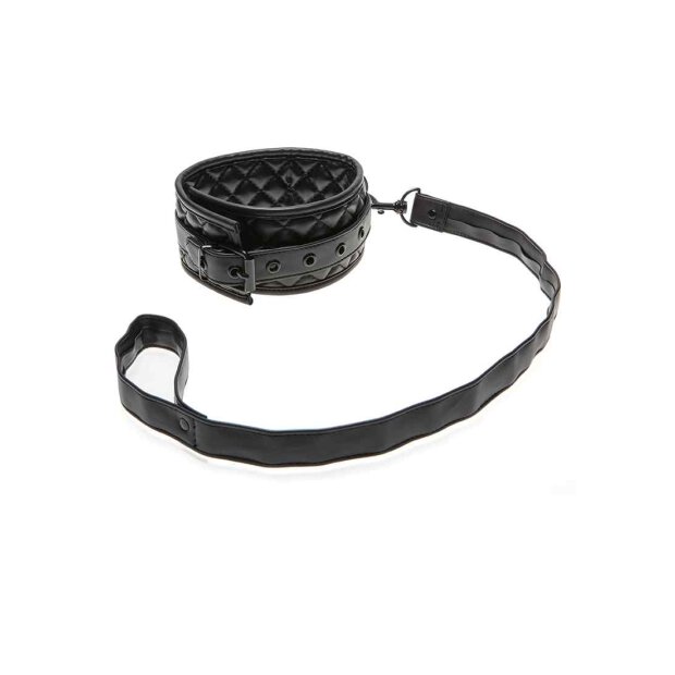 X-Play quilted collar & leash - Black