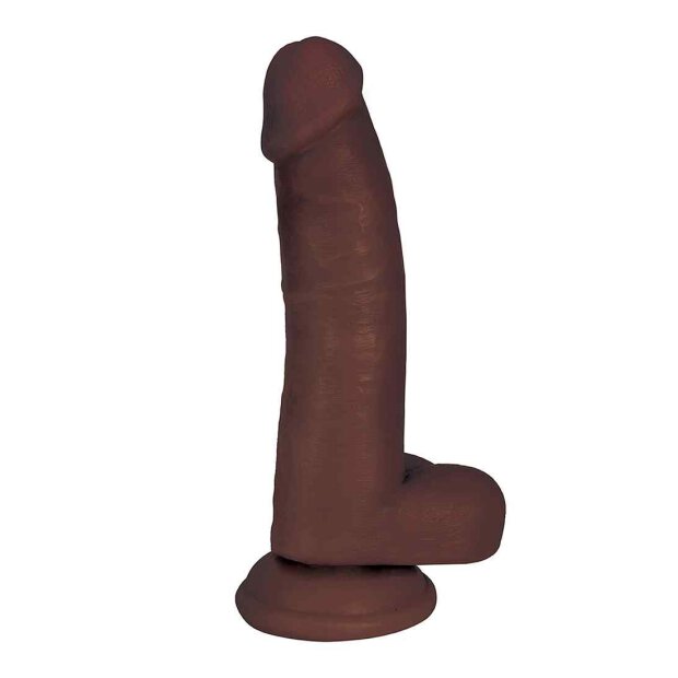 8 Inch Dong with Balls - Brown
