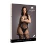 Lace and Fishnet Bodystocking Black Queen Size