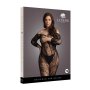 Lace Sleeved Bodystocking Black Queen Size