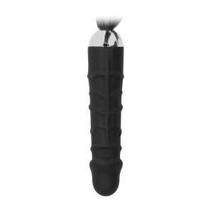 Black Whip with Realistic Silicone Dildo Black