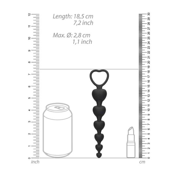 Anal Heart Beads Black