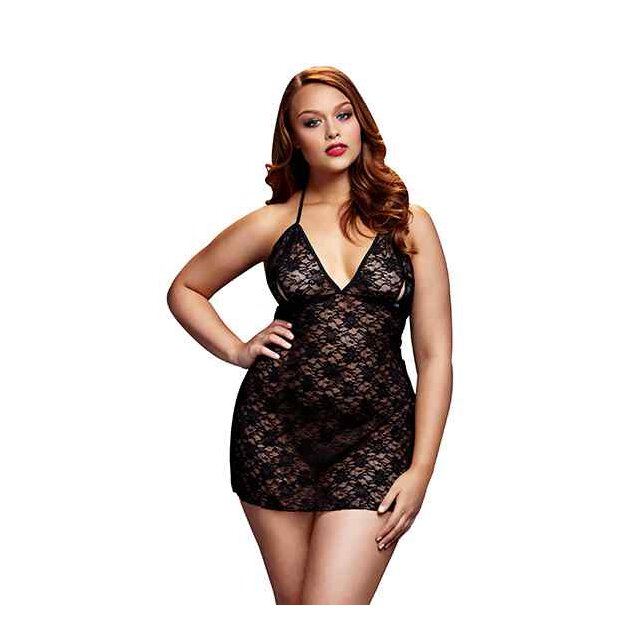Baci Black Lace Babydoll Queen Size