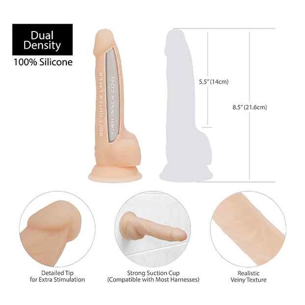 Naked Addiction Dual Density Dong 8 Inch Vanilla