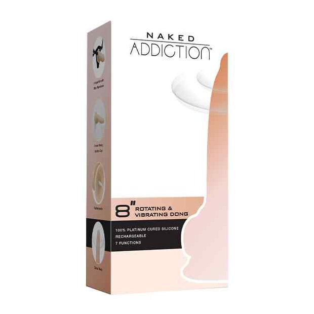 Naked Addiction Rotating & Vibrating Dong Vanilla 20.5cm