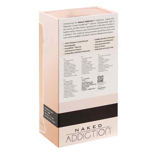 Naked Addiction Rotating & Vibrating Dong Vanilla 20.5cm