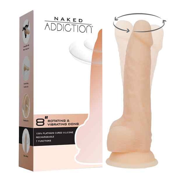Naked Addiction Rotating & Vibrating Dong Vanilla 20.5cm