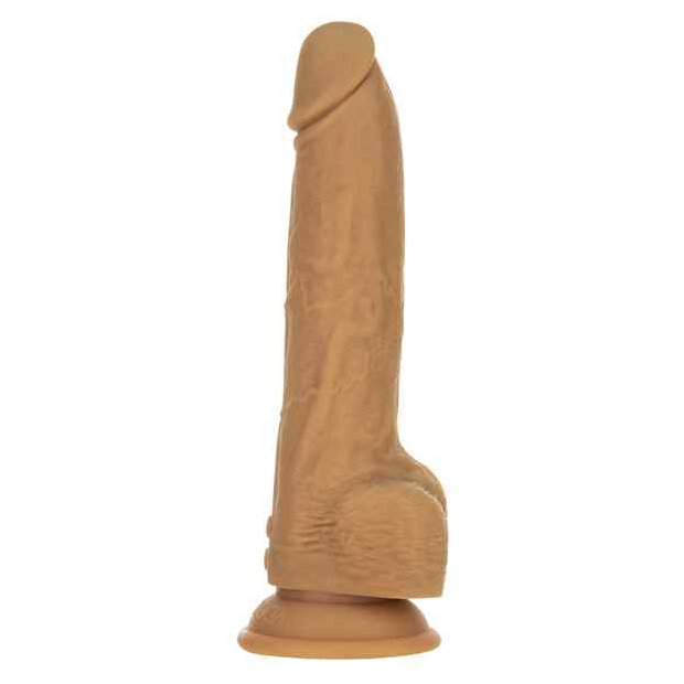 Naked Addiction Thrusting Dong with Remote 9 Inch Caramel